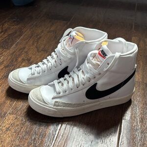 Nike Blazer High-Top Sneakers with Black Swoosh